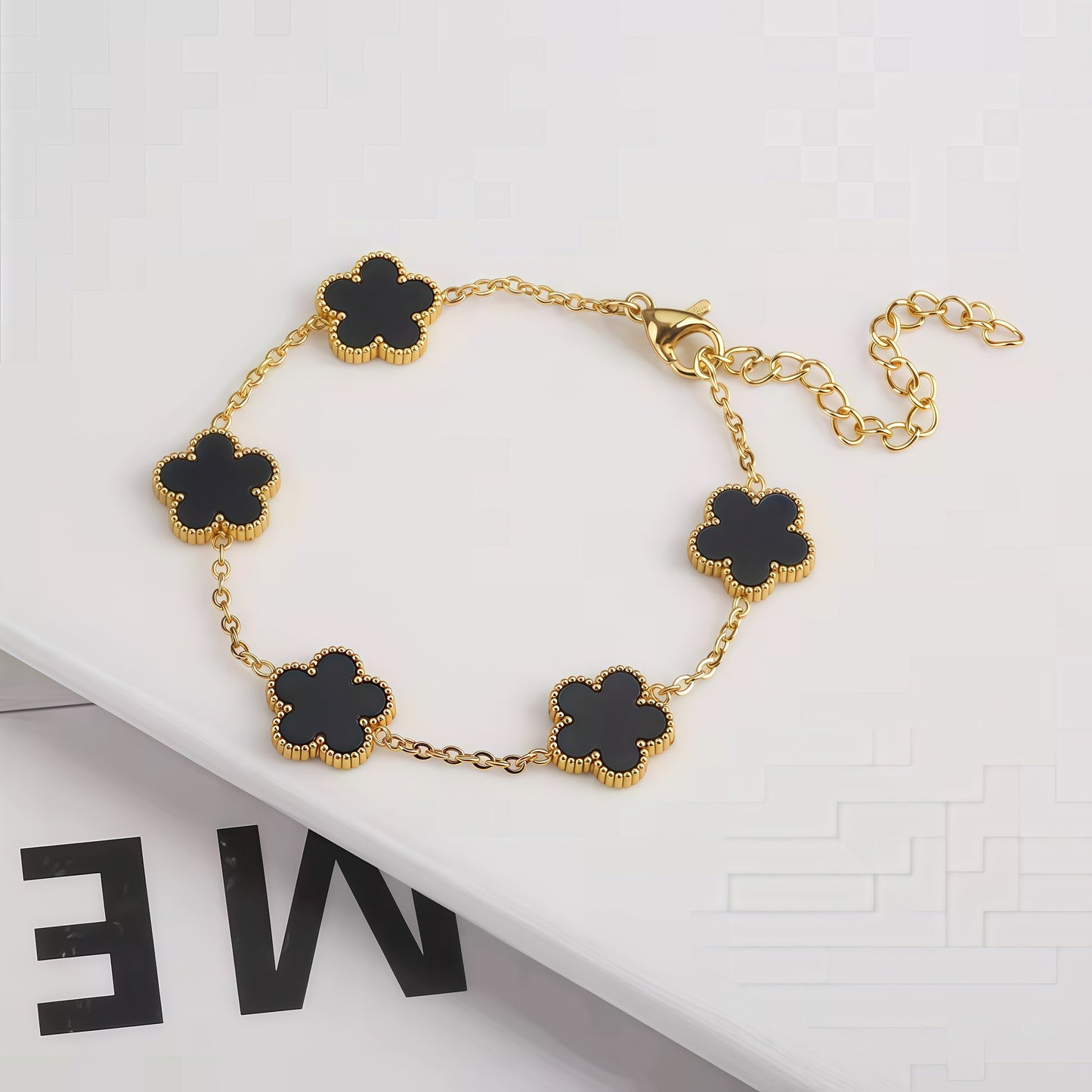 Luxury Gold-Plated Multi-Color Four-Leaf Clover Bracelet Collection with Natural Gemstones