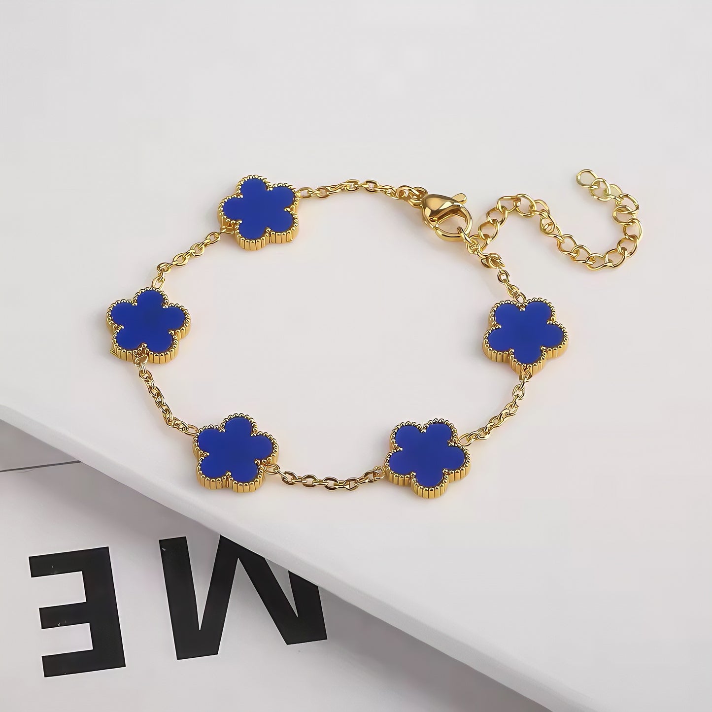 Luxury Gold-Plated Multi-Color Four-Leaf Clover Bracelet Collection with Natural Gemstones
